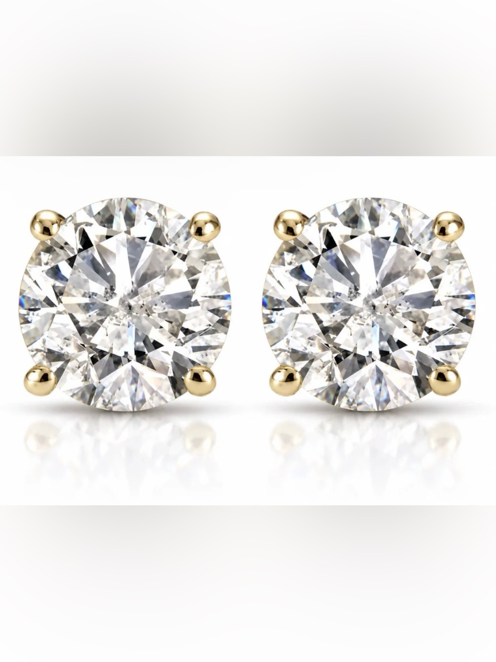 3/4 CTW Diamond Stud Earrings 14K Yellow Gold I-J I2-I3